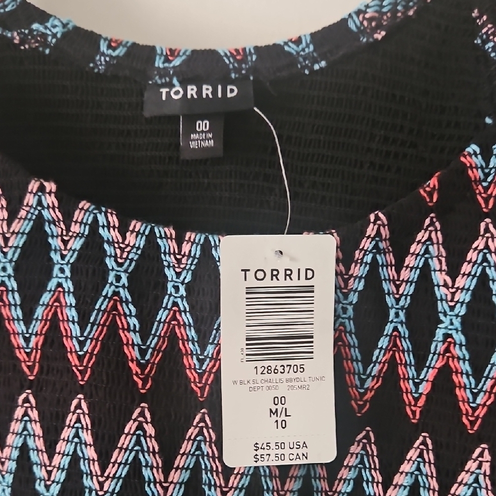 Torrid Multicolor Zigzag Crop Top - Picture 5 of 5